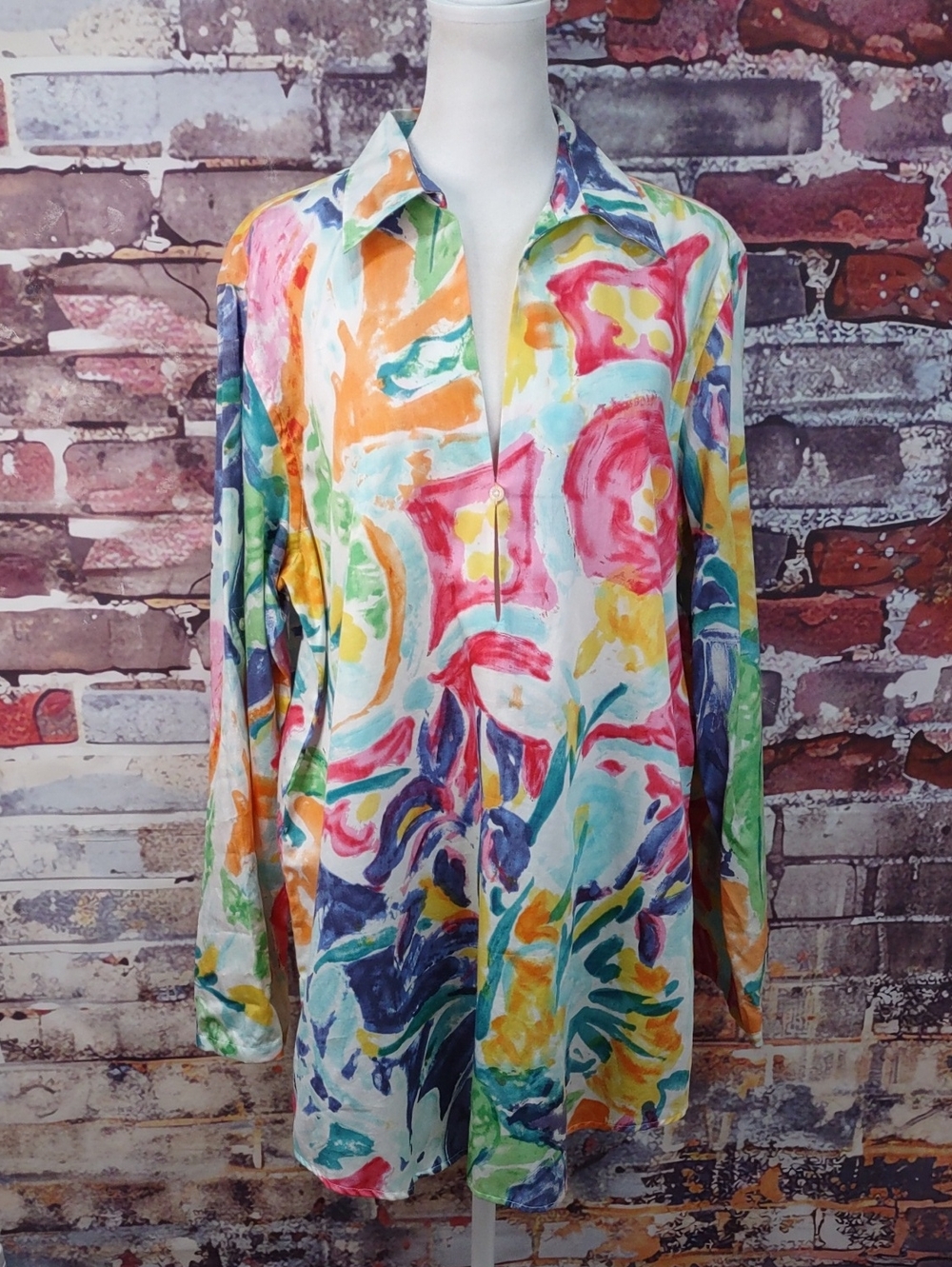 Ralph Lauren Polished Cotton Print Tunic